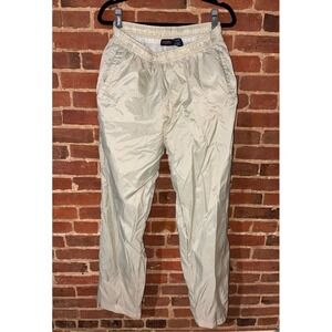 Retro Champs Sports Men's Nylon Windbreaker Track Pants Beige Cream L